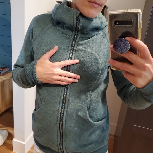 Lululemon scuba hoody forest green size 10 - Picture 4 of 5
